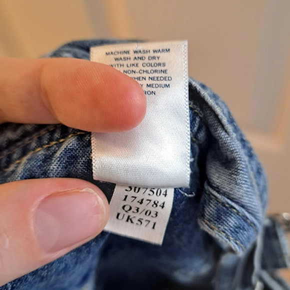 Vintage Old Navy 2003 Y2K Baby Toddler Unisex Denim Button Up 2T Overalls - Picture 9 of 9